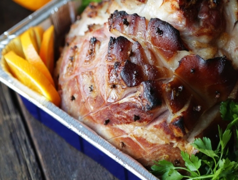 orange glazed ham