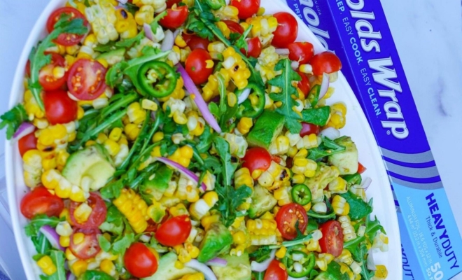 
Grilled Corn and Avocado Tomato Salad
