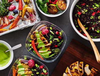 Turmeric Chicken and Black Rice Grain Bowl