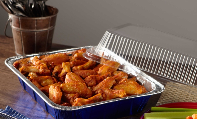 Chicken wings on a table