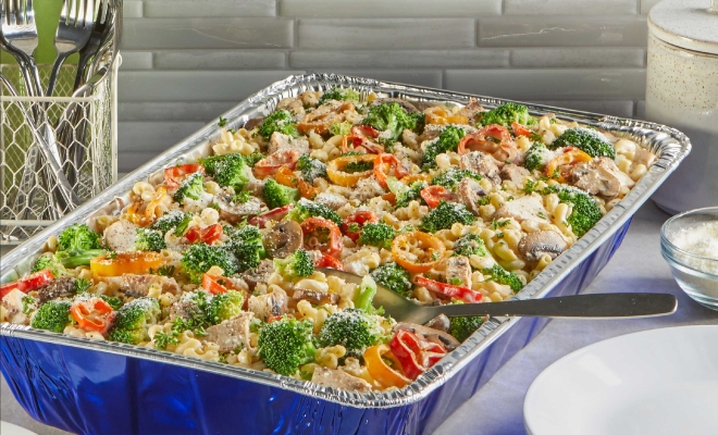 Pasta Salad Pan with a spon