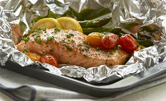 Grilled Salmon on a foil